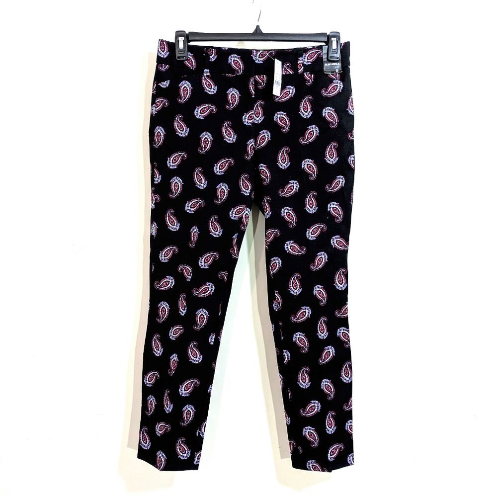 NEW NY&Co Black Paisley Ankle Pants - Size 8 Womens - New York & Company